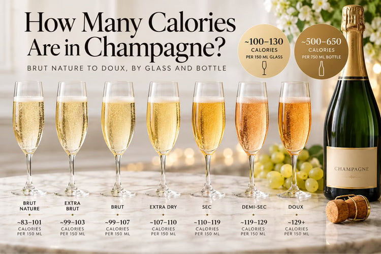 How Many Calories Are in Champagne? Brut Nature to Doux, by Glass and Bottle